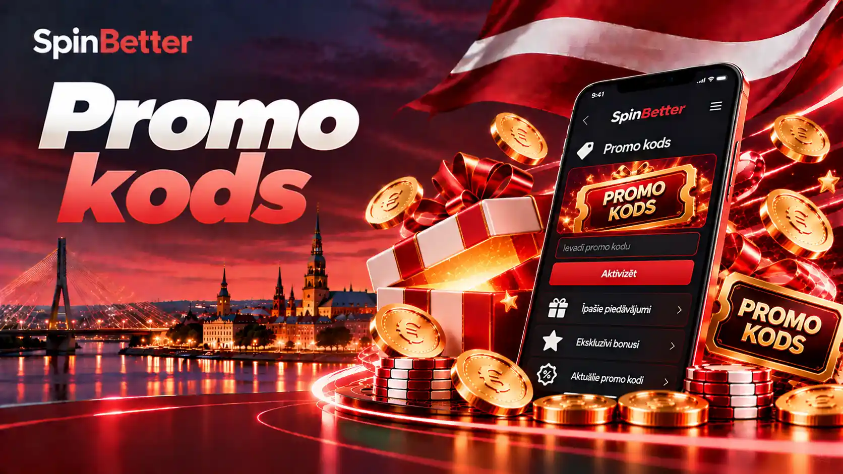 Promo kods SPINNOW: koda ievades lauks reģistrācijā